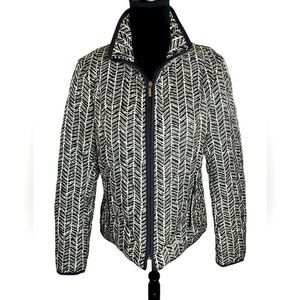 LANDS END PRINTED QUILTED PRIMA LOFT ZIP WINTER COLD WEATHER COAT WOMENS SIZE M